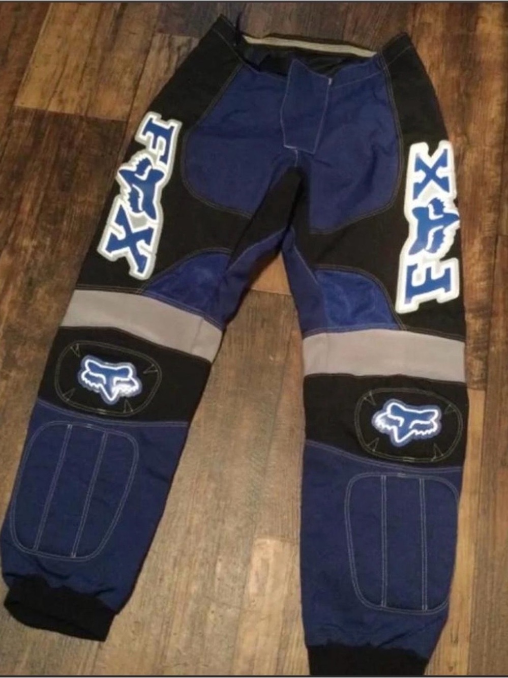 Fox Blue and Black Motocross Pants with Gray Accents